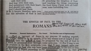 Moser's heading for Romans in his 1962 American Standard Version New Testament 
